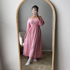 Off-shoulder Linen maxi dress